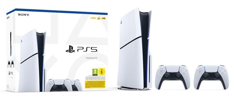 PS5 Console 1TB Standard Slim White + 2 DualSense ITA